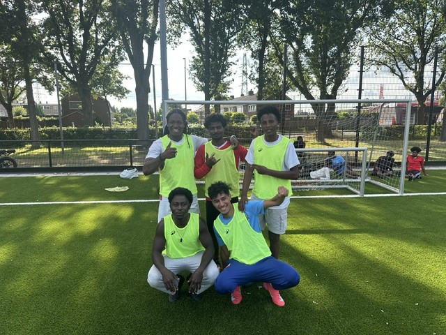 Deelnemers na een sportactiviteit